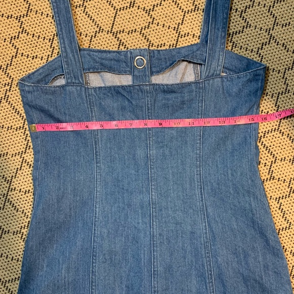 Denim Blue Button Up Mini Dress - Picture 3 of 11
